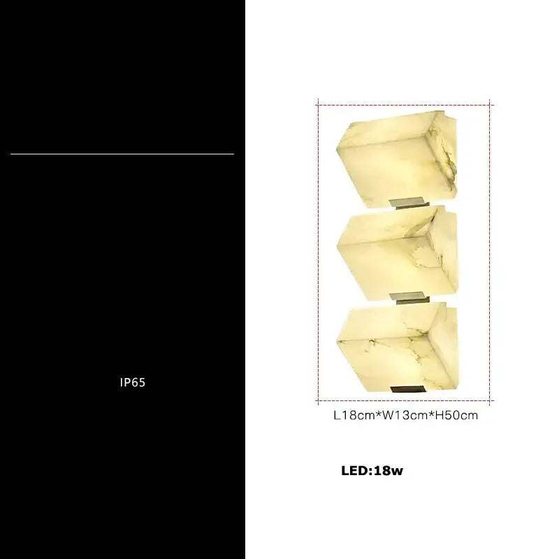 Decorbites modern onyx amber geometric LED outdoor wall sconce with three stacked cubes on Tampa Home & Garden Store