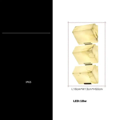 Decorbites modern onyx amber geometric LED outdoor wall sconce with three stacked cubes on Tampa Home & Garden Store