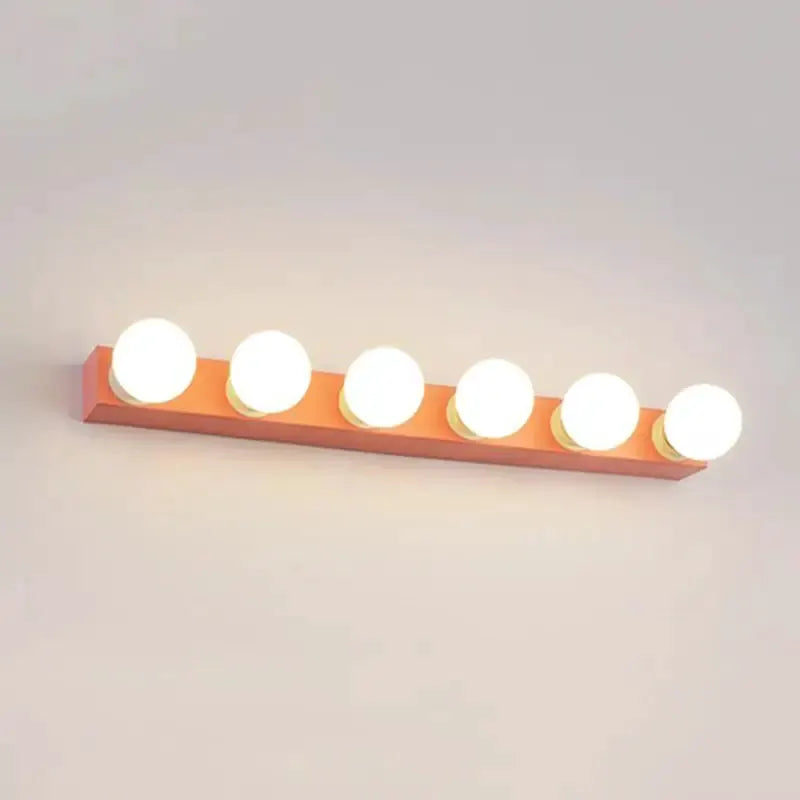 Modern orange and white 6-bulb vanity light fixture for bedroom on Tampa Home & Garden Store