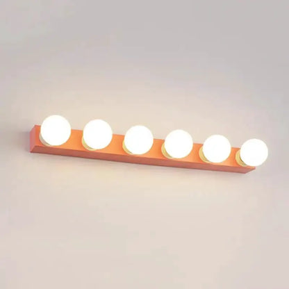 Modern orange and white 6-bulb vanity light fixture for bedroom on Tampa Home & Garden Store