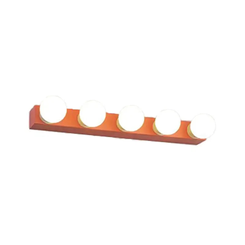 Modern orange & white 5-bulb vanity light fixture for bedroom by Decorbites on Tampa Home & Garden Store