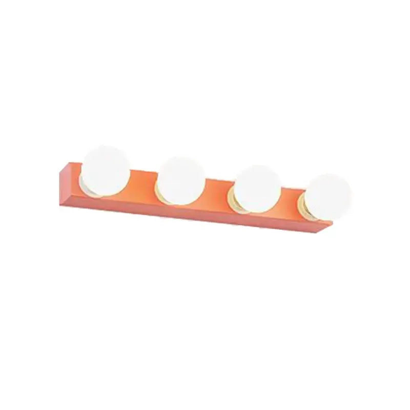 Decorbites modern orange and white four-bulb vanity light fixture for bedroom on Tampa Home & Garden Store