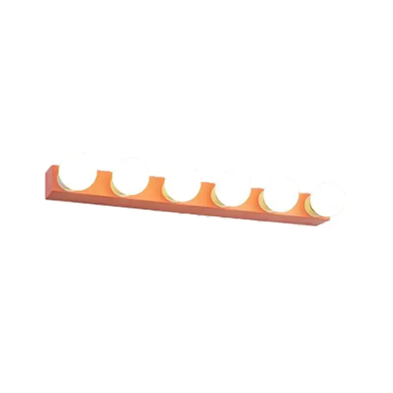Vanity light fixture 6-bulb orange base with white globe bulbs by Decorbites on Tampa Home & Garden Store