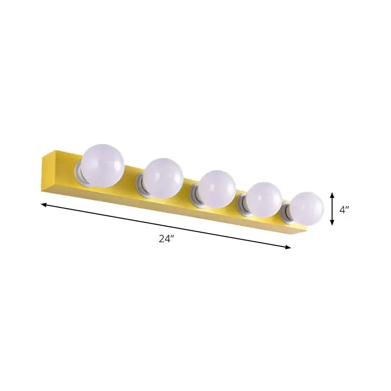 Decorbites modern orange and white five-bulb vanity light fixture on a 24in bar on Tampa Home & Garden Store