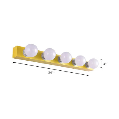 Decorbites modern orange and white five-bulb vanity light fixture on a 24in bar on Tampa Home & Garden Store
