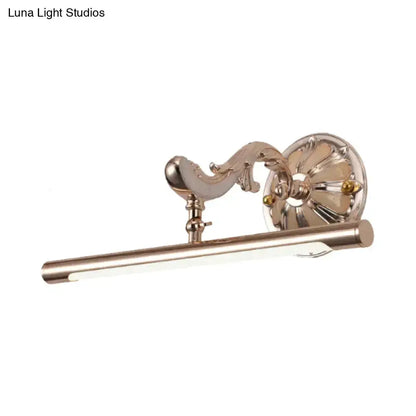 Ornate Gold Floral Wall Mount Bathroom Lamp