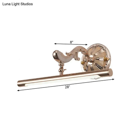 Ornate Gold Floral Wall Mount Bathroom Lamp