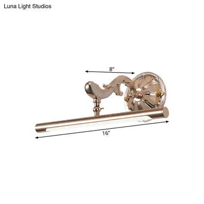 Ornate Gold Floral Wall Mount Bathroom Lamp