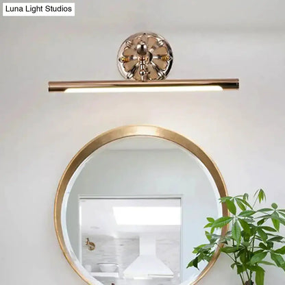 Ornate Gold Floral Wall Mount Bathroom Lamp