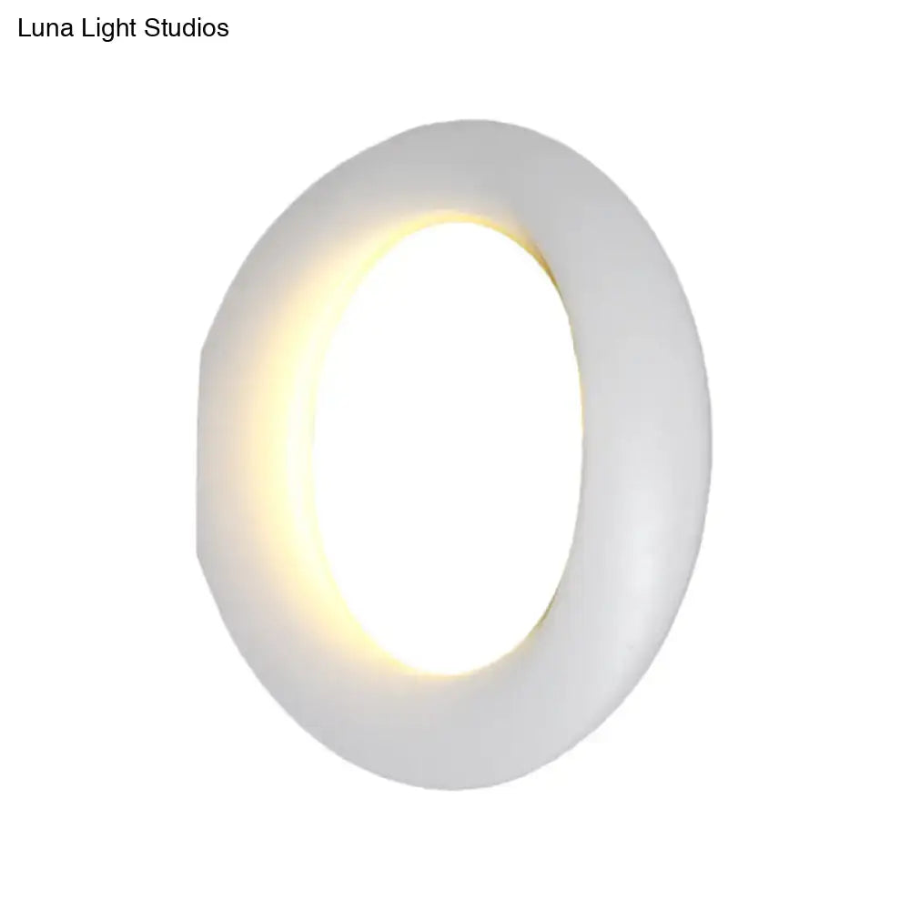 LED aluminum circline wall light, white finish, warm glow, Decorbites on Tampa Home & Garden Store