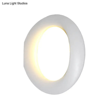 LED aluminum circline wall light, white finish, warm glow, Decorbites on Tampa Home & Garden Store