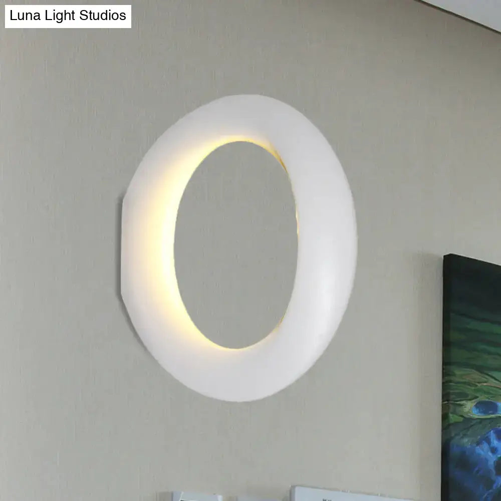 White circular LED circline wall light with warm glow on Tampa Home & Garden Store