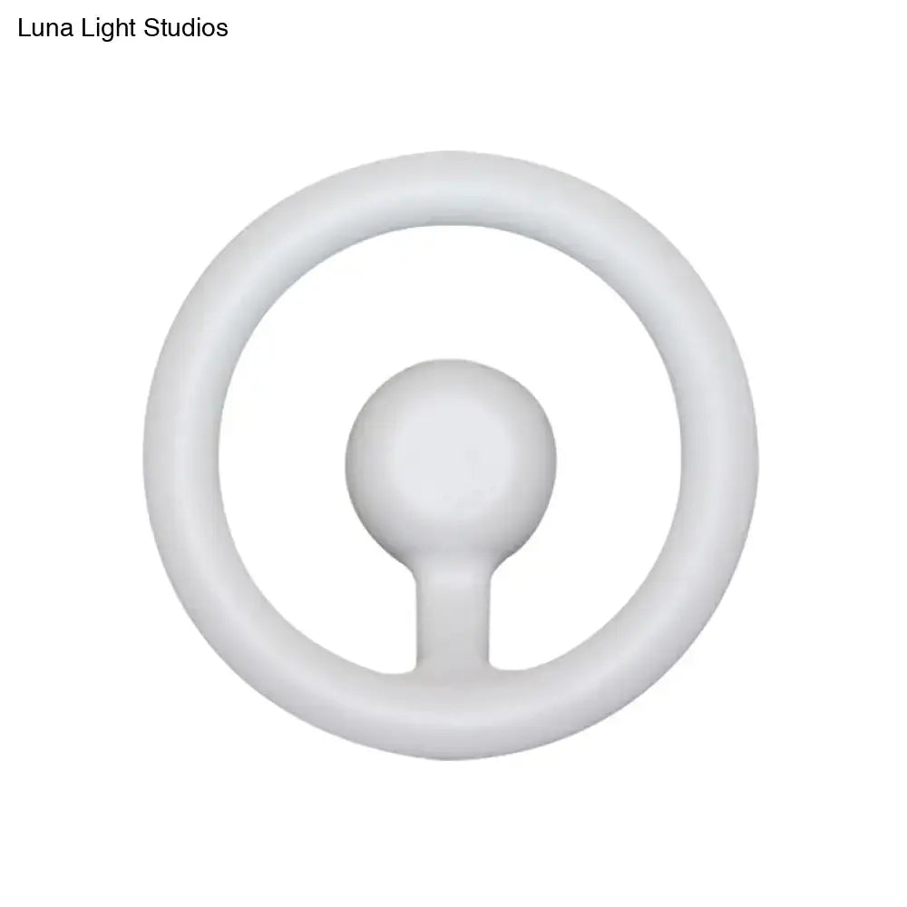 Black LED Aluminum Circline Wall Light with white circular ring and central orb on Tampa Home & Garden Store