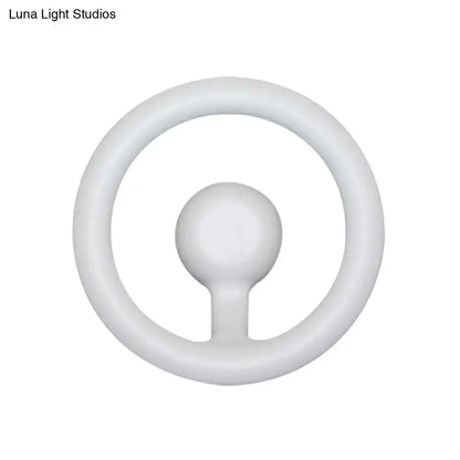 Black LED Aluminum Circline Wall Light with white circular ring and central orb on Tampa Home & Garden Store