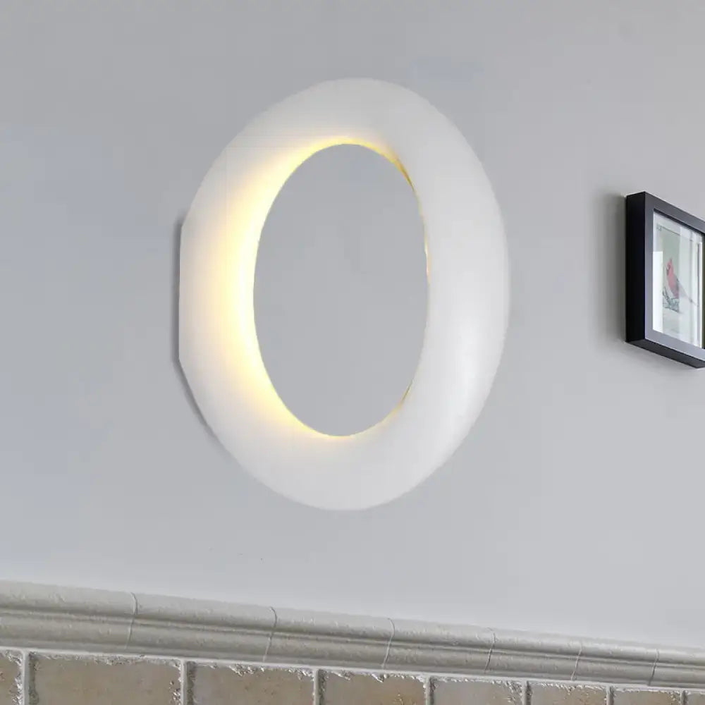 Black LED aluminum circline wall light with warm ring glow on Tampa Home & Garden Store