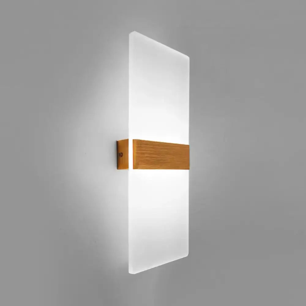 Decorbites Metal Oval LED Sconce with frosted glass and warm wood mid-band on Tampa Home & Garden Store