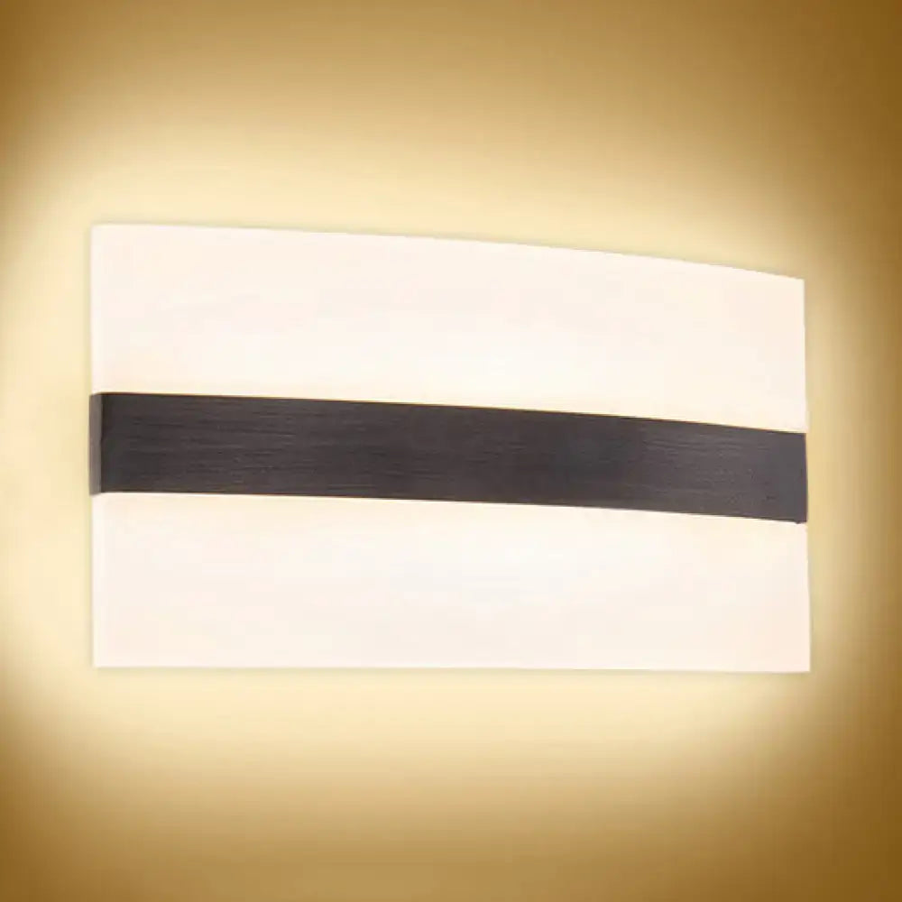 Metal Oval LED Sconce by Decorbites, white with black band, wall-mounted lighting on Tampa Home & Garden Store