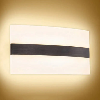 Metal Oval LED Sconce by Decorbites, white with black band, wall-mounted lighting on Tampa Home & Garden Store