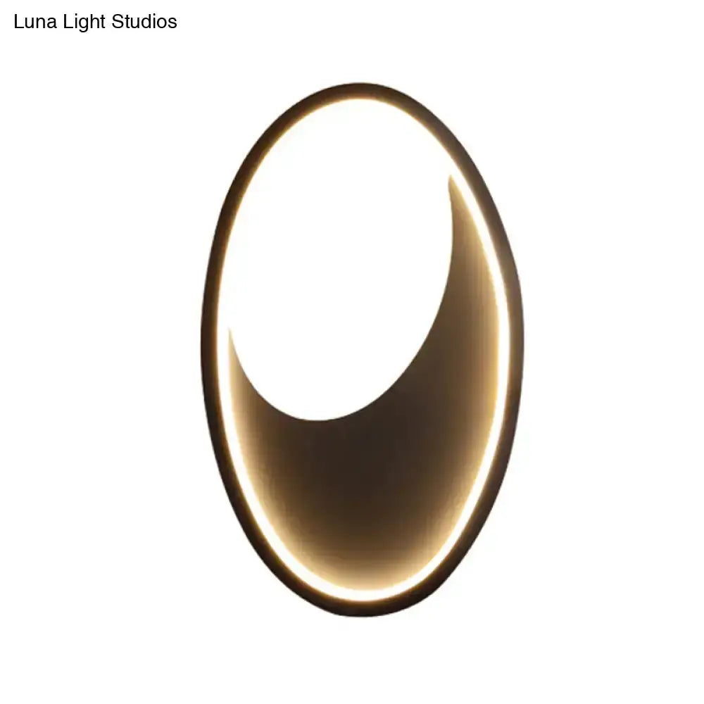 Modern Oval Led Wall Lamp in White and Black