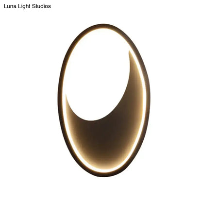 Modern Oval Led Wall Lamp in White and Black