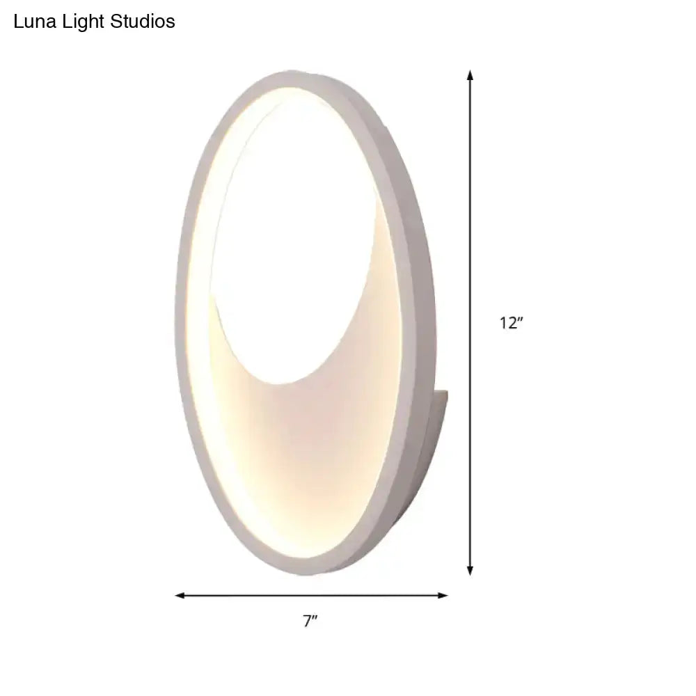 Modern Oval Led Wall Lamp in White and Black