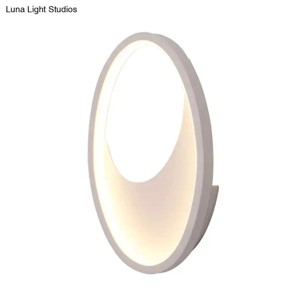 Modern Oval Led Wall Lamp in White and Black