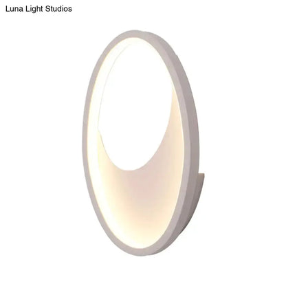 Modern Oval Led Wall Lamp in White and Black