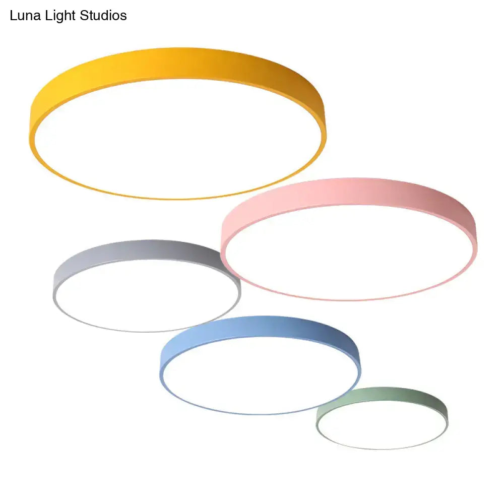 Modern pastel acrylic round LED flushmount lights, set of 5 pastel colors Decorbites on Tampa Home & Garden Store