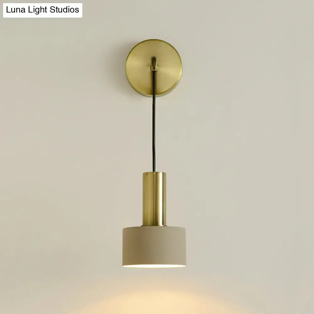 Pink brass wall lamp with beige shade, brass stem, wall mount Decorbites on Tampa Home & Garden Store