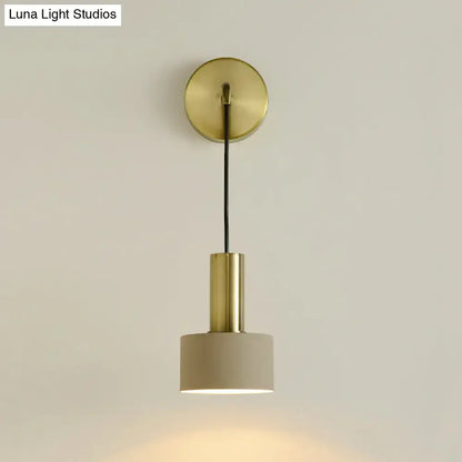 Pink brass wall lamp with beige shade, brass stem, wall mount Decorbites on Tampa Home & Garden Store