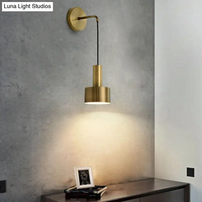 Pink Brass Wall Lamp by Decorbites with brass pendant and black cord on gray wall on Tampa Home & Garden Store