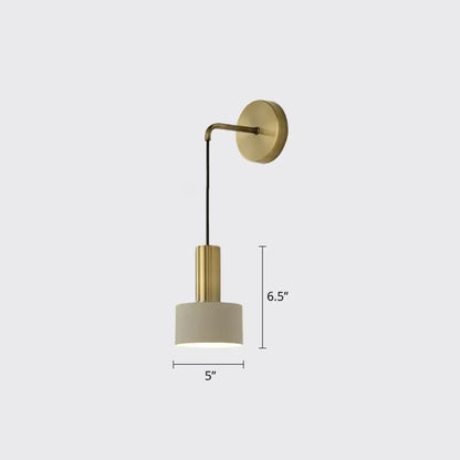 Pink Brass Wall Lamp by Decorbites with brass wall mount, black cord, cream drum shade on Tampa Home & Garden Store