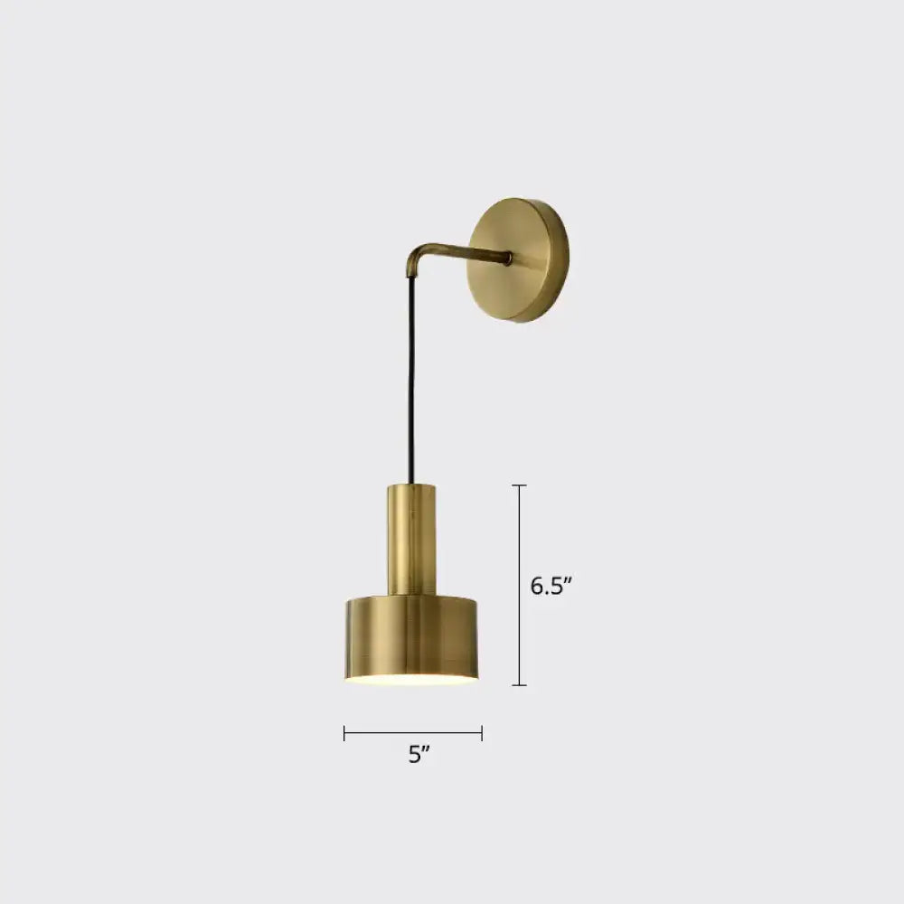 Pink Brass Wall Lamp by Decorbites brass wall sconce with round backplate and curved arm on Tampa Home & Garden Store
