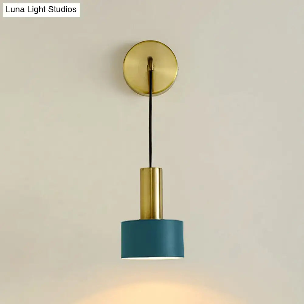 Pink brass wall lamp with teal shade by Decorbites on Tampa Home & Garden Store