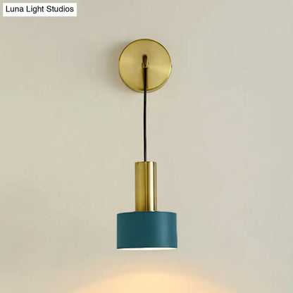 Pink brass wall lamp with teal shade by Decorbites on Tampa Home & Garden Store