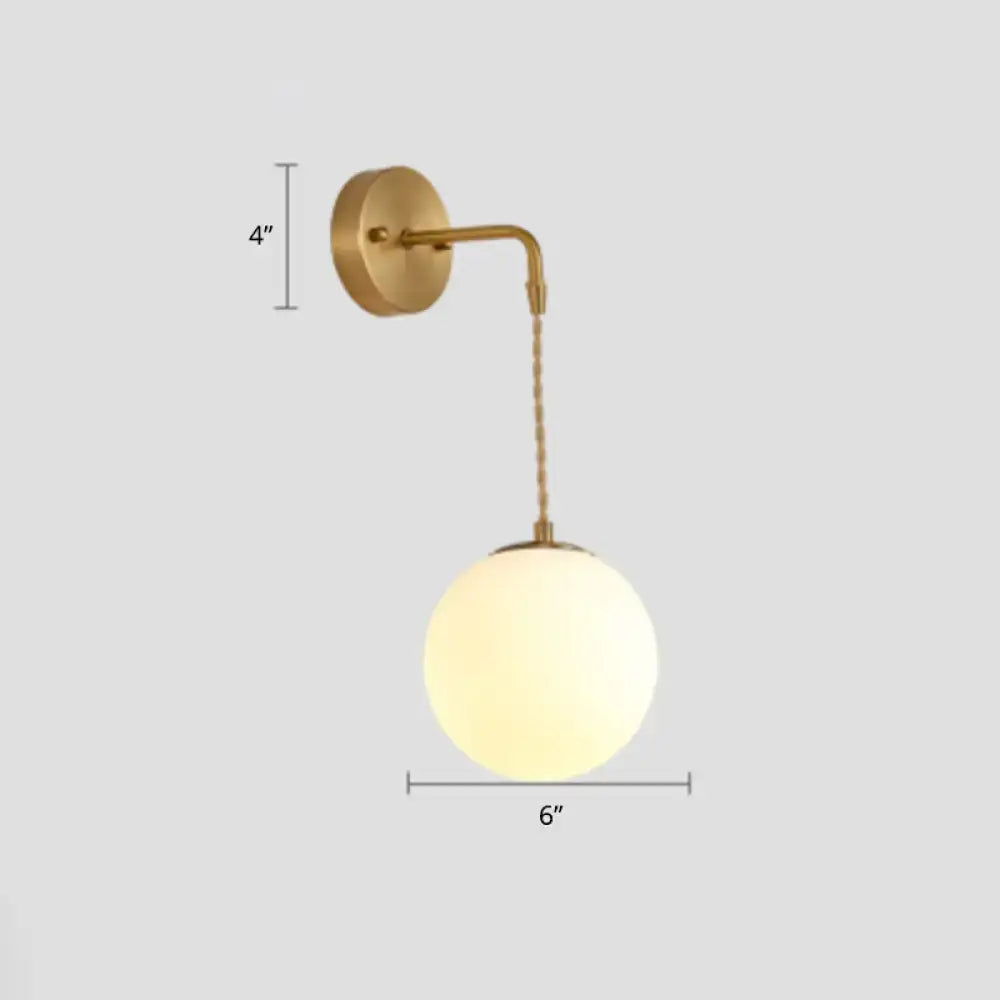 Pink Brass Wall Lamp by Decorbites with a frosted glass globe, brass finish on Tampa Home & Garden Store