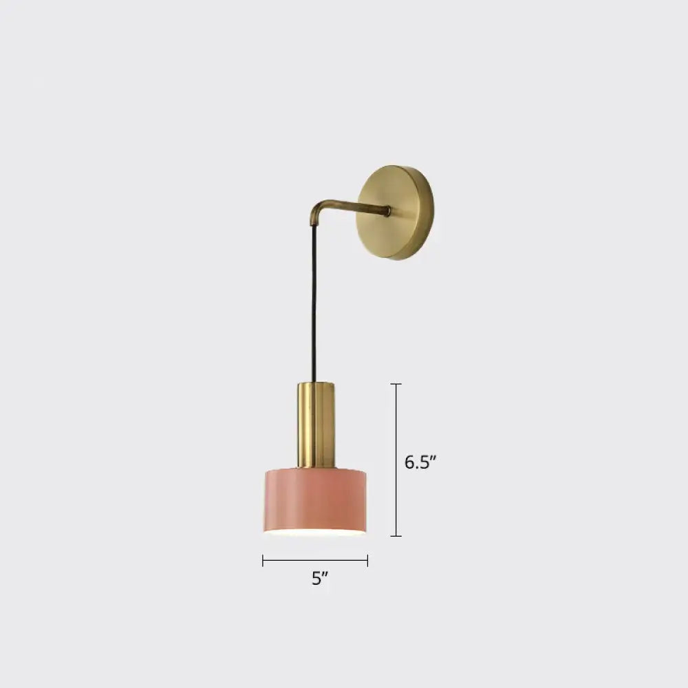 Pink brass wall lamp by Decorbites; pink shade with brass hardware, wall-mounted on Tampa Home & Garden Store