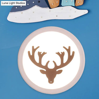 Pink round wall sconce with bronze deer silhouette by Decorbites on Tampa Home & Garden Store