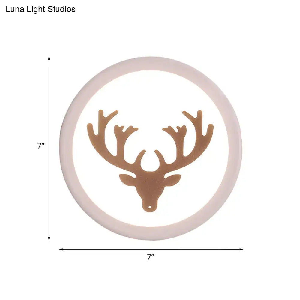 Pink Deer Wall Sconce circular ring light with rose-gold deer silhouette Decorbites on Tampa Home & Garden Store