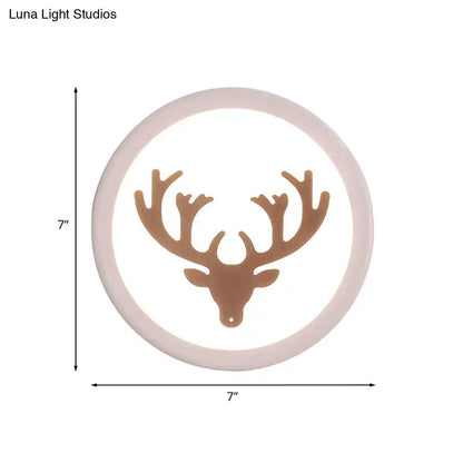 Pink Deer Wall Sconce circular ring light with rose-gold deer silhouette Decorbites on Tampa Home & Garden Store