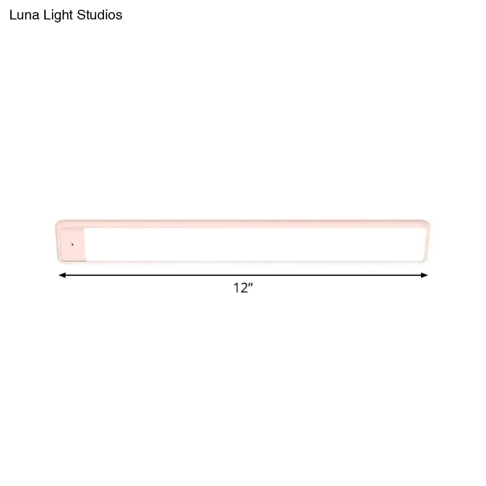 Decorbites modern pink elongated vanity lighting fixture for bedroom, 12in length on Tampa Home & Garden Store