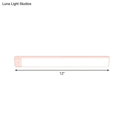Decorbites modern pink elongated vanity lighting fixture for bedroom, 12in length on Tampa Home & Garden Store