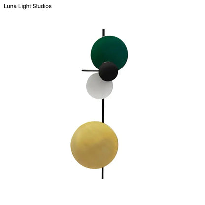 Pink Gold Circular Wall Light by Decorbites with multi-color circular discs on a slim rod on Tampa Home & Garden Store