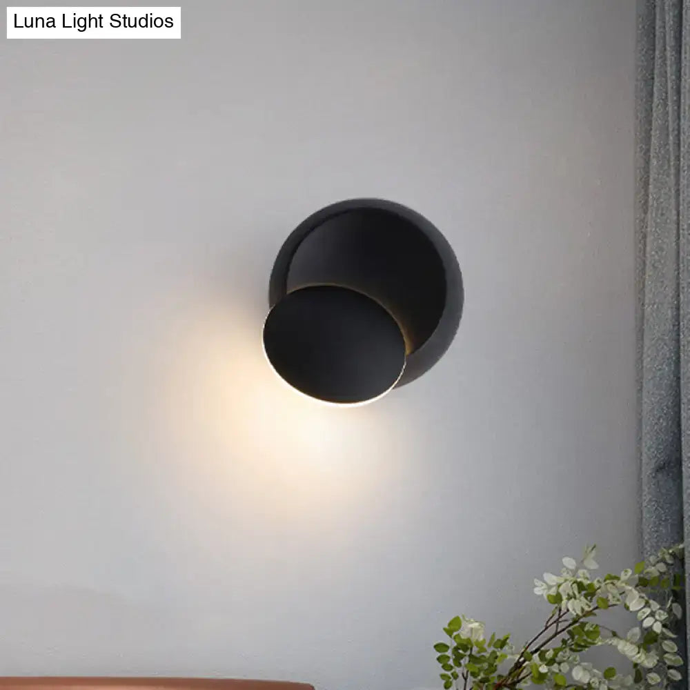 Pink Gold Circular Wall Light with matte black ring and warm glow on Tampa Home & Garden Store