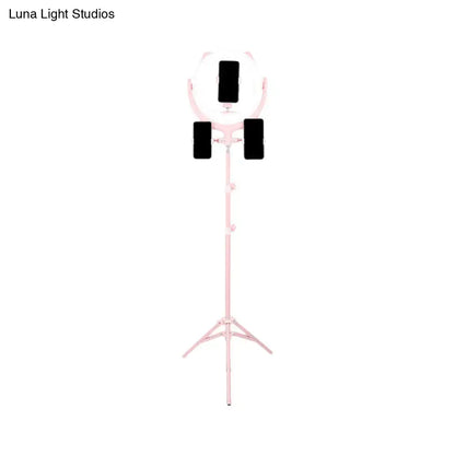 Decorbites pink triple ring light on adjustable tripod with phone mounts on Tampa Home & Garden Store