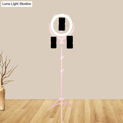Pink triple ring light on adjustable tripod with three smartphone mounts Decorbites on Tampa Home & Garden Store
