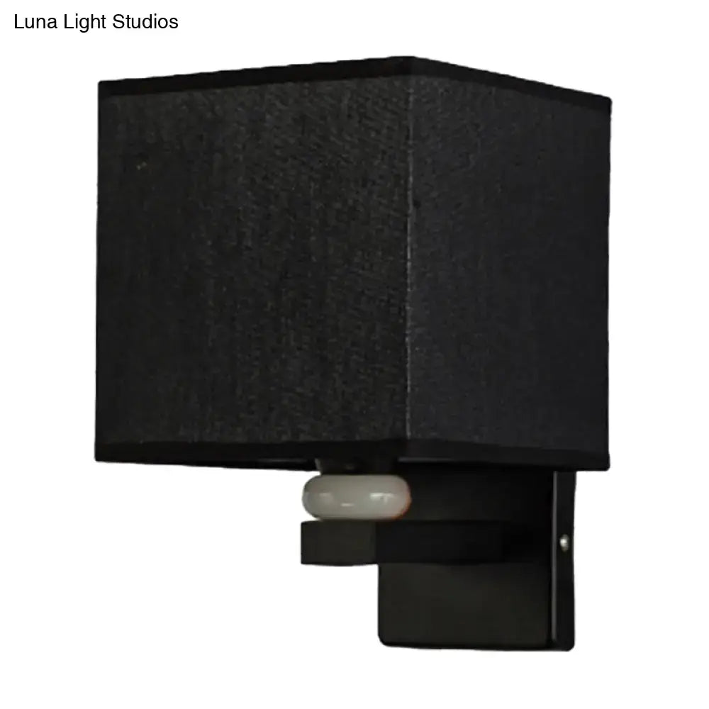 Fabric Rectangle Wall Light with black fabric shade and metal mount by Decorbites on Tampa Home & Garden Store