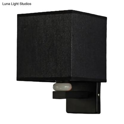 Fabric Rectangle Wall Light with black fabric shade and metal mount by Decorbites on Tampa Home & Garden Store