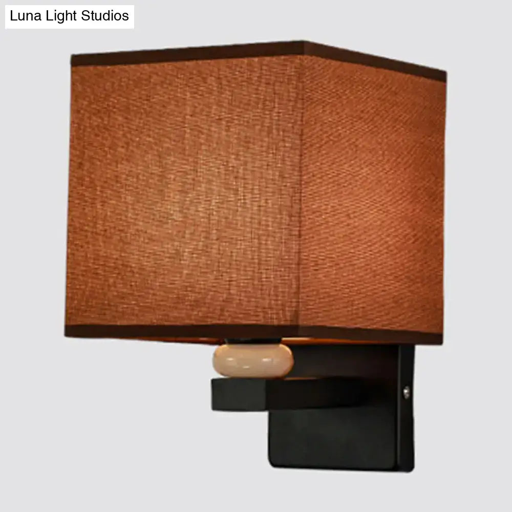 Fabric Rectangle Wall Light by Decorbites with brown fabric shade and black mount on Tampa Home & Garden Store