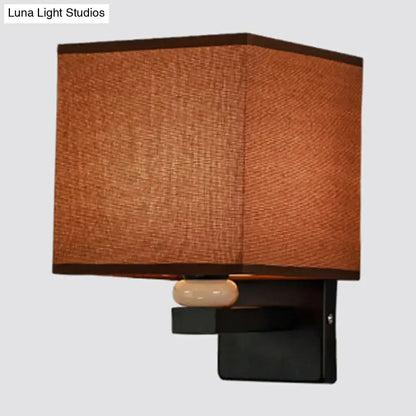 Fabric Rectangle Wall Light by Decorbites with brown fabric shade and black mount on Tampa Home & Garden Store